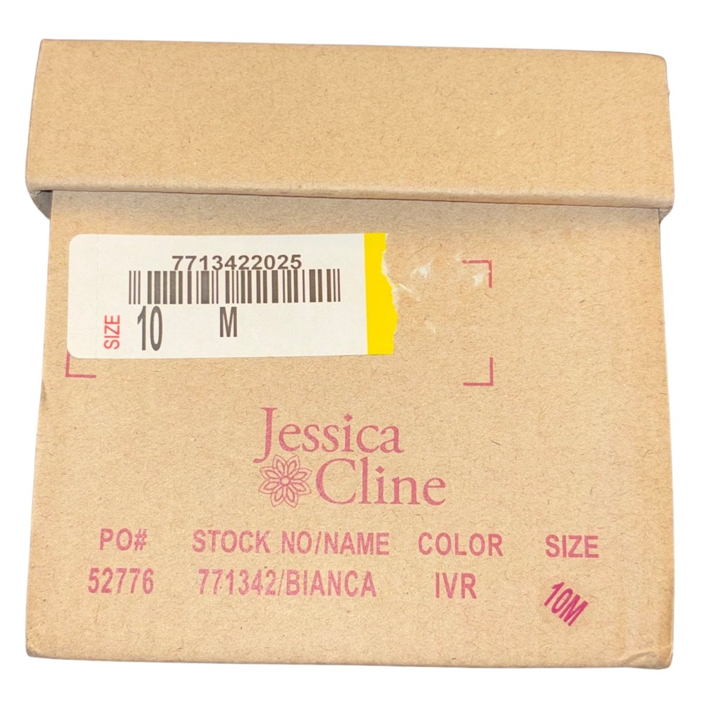 NIB | Jessica Cline Bianca Ivory Slide Sandals | Size 10M - Picture 6 of 10